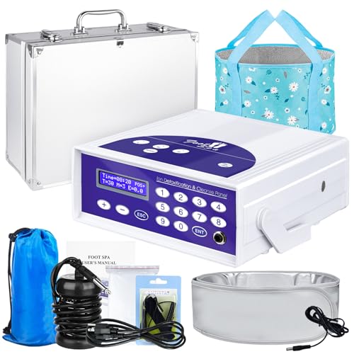 Ionic Foot Bath Detox Machine, Foot Spa Mchine for Home Use, Ionic Detox Foot Bath System, Include Collapsible Basin, Far Infrared Belt, Wrist Strap, Perfect for Seniors