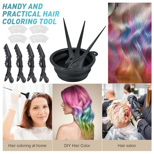 12 Pcs Hair Bleach Kit Professional Hair Coloring Products with Hair Dye Brush, Hair Color Bowl, Earmuffs, Hair Clips for Salon Hair Dye, Hair Color at Home, Hair Highlighting