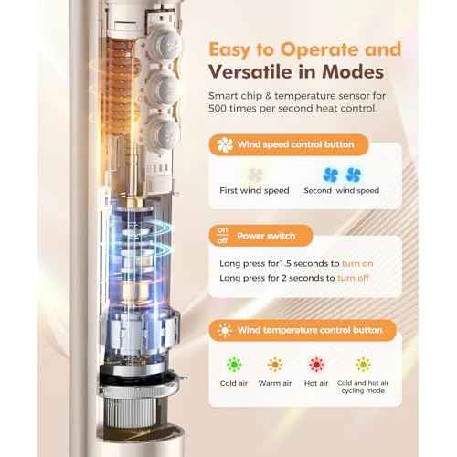 6-in-1 Hair Dryer Brush, Hair Styler with Automatic Curlers, 150,000 RPM High-Speed Negative Ionic Hair Dryer Fast Drying, Blow Dryer Brush for Curling/Volumizing/Straightening with Travel Bag, Gold