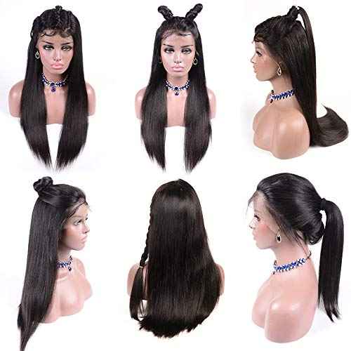 Sogram 13x6 Lace Front Wigs Human Hair Pre Plucked 180% Density Straight Glueless Wig HD Transparent Human Hair Lace Front Wigs with Baby Hair Lace Front Wigs for Black Women (28 Inch)
