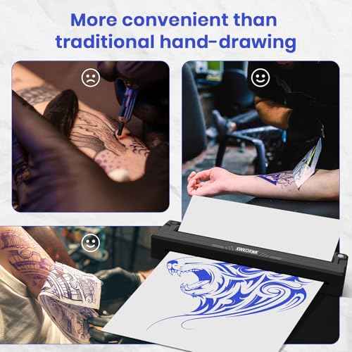 Tattoo Stencil Printer Machine for Tattoo Artists&Beginners,Newly Upgraded,with Tattoo Transfer Paper,Compatible with Phone/Pc&Pad,Portable Bluetooth Thermal Inkless Wireless Printer