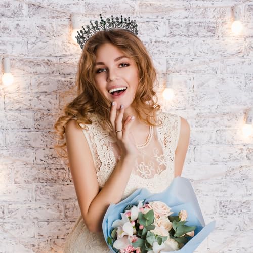 LIMELIA Women's Tiara for Henna Wedding Party|Glitter Hair Accessories for Bridal Birthday Pageant Prom Halloween Cos-play Christmas Party|Queen-Green