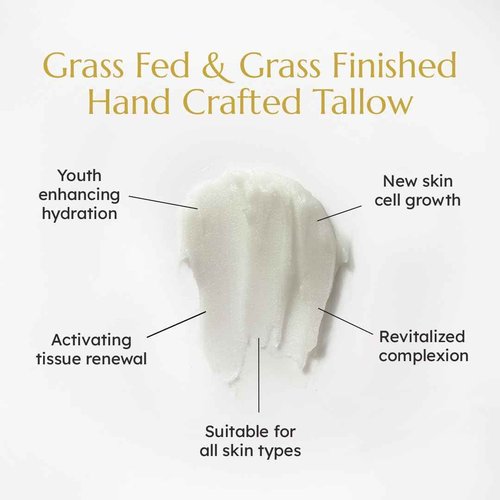 Krowa Night Face Balm - Grass Fed Tallow Cream w/Essential Oils. Growth Factors & Stem Cells for Natural Skin Rejuvenation. Collagen and Elastin to Boost Skin Renewal. Clean Beauty, No Additives