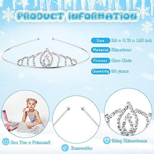32 Pack Girls Crystal Tiara Crown Rhinestone Princess Queen Crown Women Toddler Kids Tiara Headband for Birthday Parties Wedding Prom Bridal Pageant