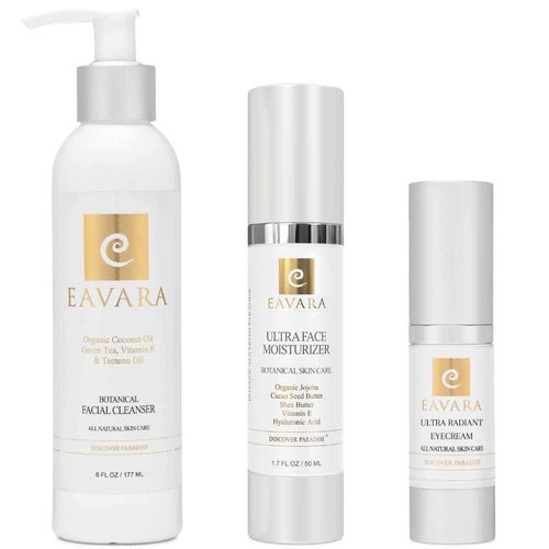 Organic Facial Cleanser, Anti Aging Eye Cream and Natural Ultra Face Moisturizer