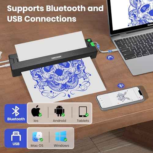 2026 New Tattoo Stencil Printer Machine with Tattoo Transfer Paper,for Tattoo Beginners&Artists,Portable Thermal Inkless Wireless Printer,Compatible with Phone/Pc&Pad