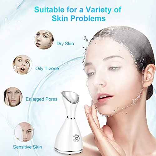 Facial Steamer for Face, Face Steamer for Facial Deep Cleaning, Face Steamer Nano Mister Set for Sinuses, Unclogs Pores, Home SPA, Skin Care