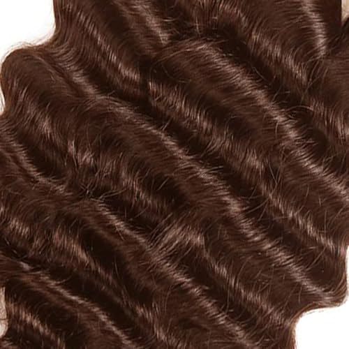 #4 Chocolate Human Hair Bundles Deep Wave Bundles 18 18 18 Inch Brown Unprocessed Brazilian Virgin Hair 3 Bundle 50 Gram Per Bundle Deals Quick Weave Hair Extensions