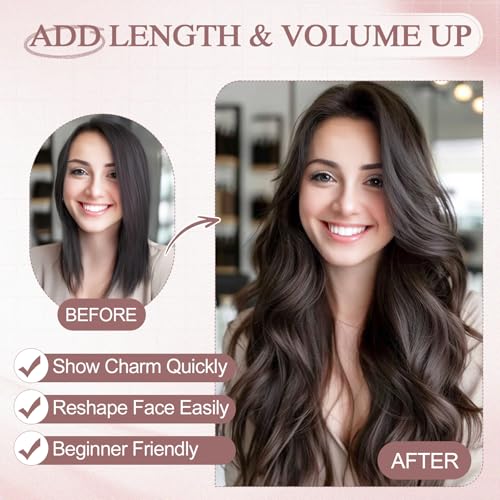 Halo Hair Extensions Real Human Hair Wavy Invisible Wire Hairpiece Adjustable One Piece With 2 Secure Clips For Women to Add Length,16 Inch 18P613 Gold Blonde Mixed Bleach Blonde,65g