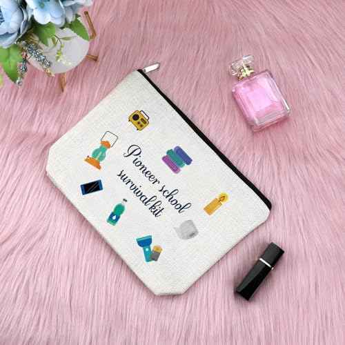Pioneer Gift Makeup Bag for Women JW Gift Pioneer Gift for Pioneers Pioneer Student Gift Pioneer Day Gift for Her Zipper Travel Cosmetic Pouch Funny Birthday Christmas Gift Canvas Toiletry Bag