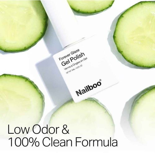 Nailboo Gel Nail Polish Kit with UV Lamp - 2 Forever Glaze Gel Polishes, Base Coat, 3 Nail Files, No Wipe Top Coat & Pro Cure LED Lamp, Long Lasting, Glossy Manicure, Quick Drying