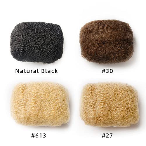 Afro Kinky Bulk Human Hair for Draedlock Extensions, Repair Locs, Twists and Braids 10 Inch Pack of 3, #613 Blonde