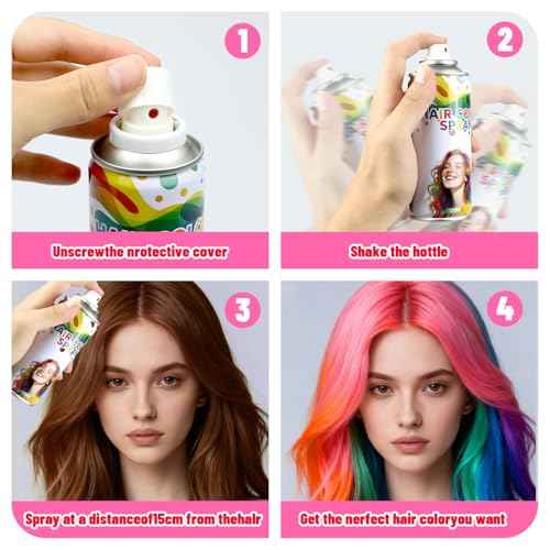 Temporary Purple Hair Color Spray & Wax | Non-Sticky, Natural Look | Washable One-Time Use Hair Dye for Halloween, Cosplay, Festivals | For Women, Men & Kids 120 ML