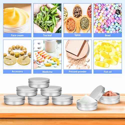 MotBach 8 Pack 4oz Tin Jars, 120ml Metal Tin cans, 4ounce Aluminum tin can jar Containers with Screw Lid for Lotion Bars, Salve, Balms, Beard Balm, Spices, Sample, Toiletries, Creams, Makeup Cosmetic