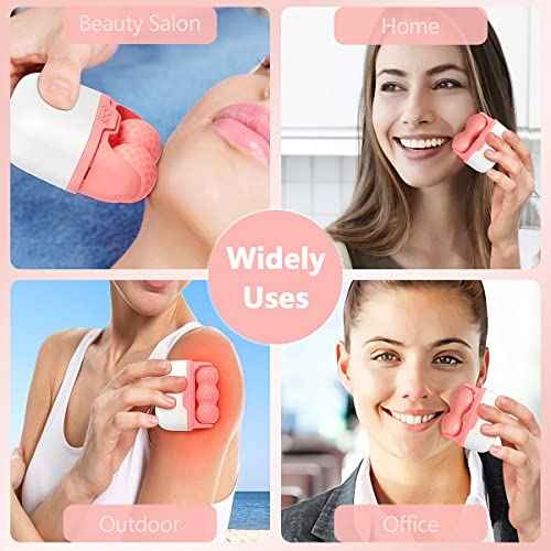 Ice Roller Double Ended, Ice Roller for Face & Eye Puffiness Relief, Ice Face Roller Massager for Migraine Pain, 2 in 1 Facial Ice Roller Skin Care Tool for Whole Body Minor Injury Cold Compress