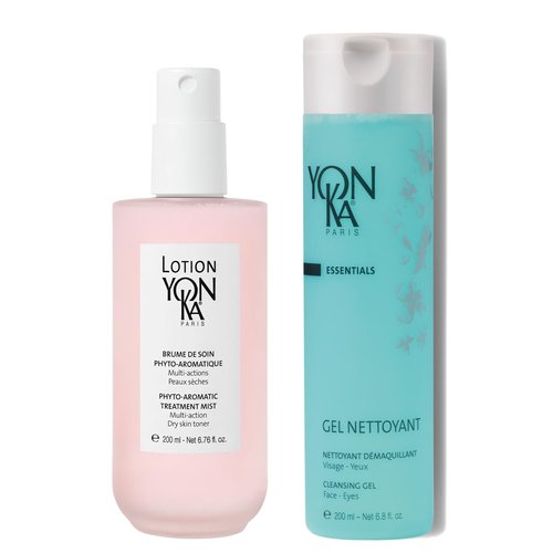 Yon-Ka Cleansing and Hydrating Skincare Set | Lotion PS Toner for Dry or Sensitive Skin and Gentle Foaming Face Wash and Makeup Remover | Set of 2, 6.76 fl oz and 6.8 fl oz
