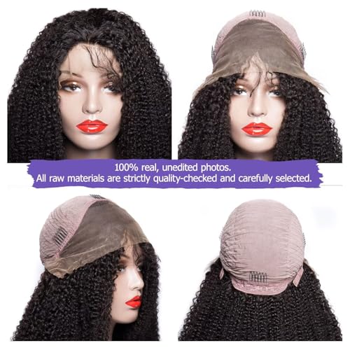 Lemoda 13x4 Burmese Kinky Curly Lace Front Human Hair Wigs Outlets Sale 210% 24Inch Deep Curly 13x4 HD Transparent Lace Frontal Wigs For Women Pre Plucked