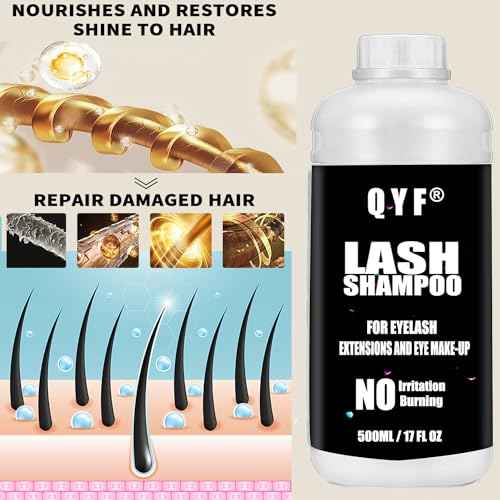 Eyelash Extension Shampoo 500ml Lash Extensions Shampoo Eyelid Foaming Cleanser Paraben & Sulfate Free Non-Irritating for Professional Salon and Home Use