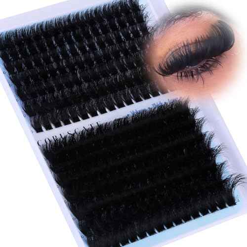 Lash Clusters 160D+260D Eyelash Clusters 12-24mm Long Lash Extension Thick Cluster Eyelash Extensions Volume Strip Mink Lashes Cluster Dramatic Full Salon Look Eyelash by CORUSCATE