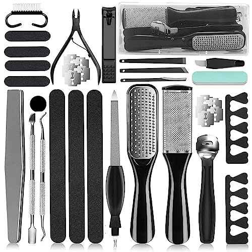 36 in 1 Pedicure Kit, Professional Pedicure Tools Foot Rasp Foot Dead Skin Remover for Home & Salon Care