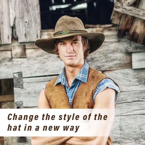 Cowboy Hat Bands for Men Women, Leather Hatbands Belt for Cowboy/Western/Fedora/Cowgirl Hats