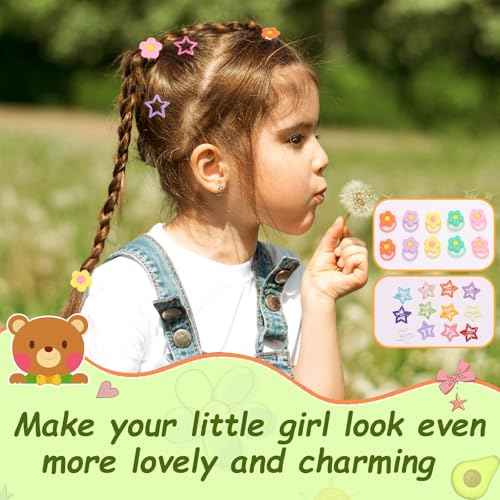 Small Elastic Hair Ties Hair Accessories for Girls£¬Colorful Baby Rubber Hair Bands Set with Hair Clips Hair Styling Tools