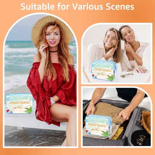 Beach Lover Gifts for Women Girl Makeup Bag Summer Toiletry Bag Beach Themed Present Funny Vacation Gifts Birthday Christmas Graduation Present for Daughter Sister Mom Aunt Cosmetic Pouch