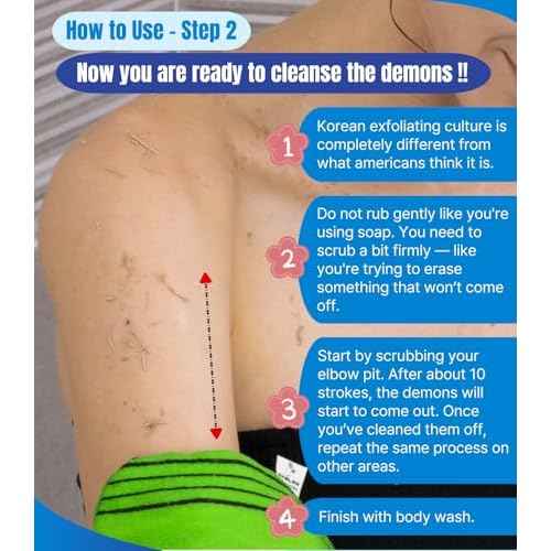 exfoliating Glove Body wash loofah Korean Skin Care face Lip Body Scrub Dry Brushing Body Brush Foot Back Scrubber (Green)