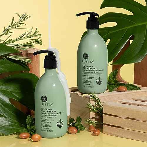 Luseta Rosemary Mint Strengthening Shampoo and Conditioner Provide Nourishment & Smoothness for Thin Hair,Reduce Frizz and Add Shine for All Hair Types 16.9oz¡¿2