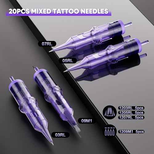 TUFFKING Tattoo Gun Machine Kit - Wireless 1600mAH Tattoo Gun Kit, Professional Rotary Tattoo Pen Kits, with 20Pcs Cartridge Needles for Beginners Artists Tattoo Supplies
