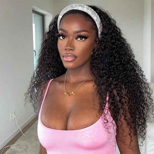 Bellarayine Deep Wave Human Hair Wig - Lace Front, Machine Made (24 Inch, Natural Color)