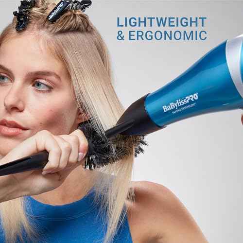 Nano Titanium 2000-Watt Blow Dryer with Concentrator Nozzle, Professional Grade Ionic Corded Styling Tool for Hair