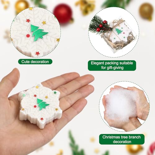 20 Pack Christmas Mini Soap Favors Bulk Handmade Christmas Scented Soap Wedding Party Favors Gifts Baby Shower Bridal Shower Gifts for Guests(2.3 x 2.3 Inch,Snowflake)