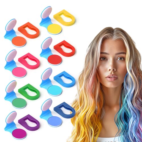 8 Colors Temporary Hair Chalk Hair Dye For Girls Kids Adults, Washable Hair Color Makeup For Sport Events Halloween Christmas Birthday Cosplay Festivals Hair DIY Party