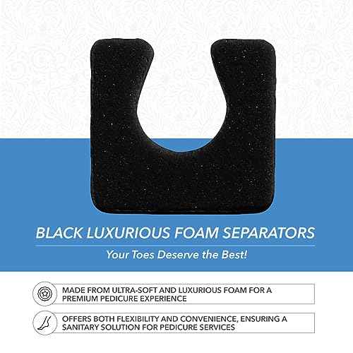 ForPro Sole Toe Separators - Black Luxurious Foam Separators - Individual Toe Separators for Pedicures ?¢桰 144-Count