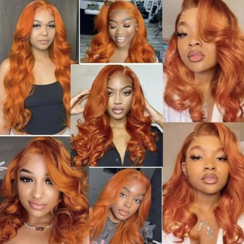 #350 Orange Bundles Body Wave Bundles Human Hair 30 30 30 Inch Unprocessed Brazilian Virgin Weave Hairs Ginger Orange 3 Bundle 50 Gram Per Bundle Human Hair Extensions