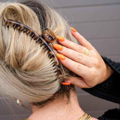 KAXI The ORIGINAL Hold Everything Hair Claw - Perfect for Thick & Thin Hair Straight, Wavy & Curly, Strong Clip With 52 teeth & Many Colors to Choose (Light Tortoise)
