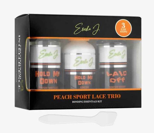 Ericka J. Peach Lace Application System Trio Kit – Skin Guard, Hold Me Down Adhesive & Laid Off Adhesive Remover – Complete Wig Installation Solution, Waterproof & Sweat Resistant