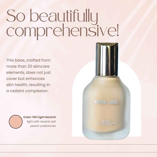 HAUS LABS BY LADY GAGA Triclone Skin Tech Medium Coverage Foundation with Fermented Arnica 160 Light Neutral