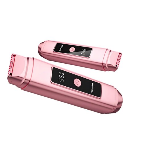 WUDTI Electric Bikini Trimmer for Women: Razor & Shaver with Dual Heads for Body Pubic Hair, IPX7 Waterproof with LED Display - Rechargeable Lady Trimmer for Underarm Body Leg Face