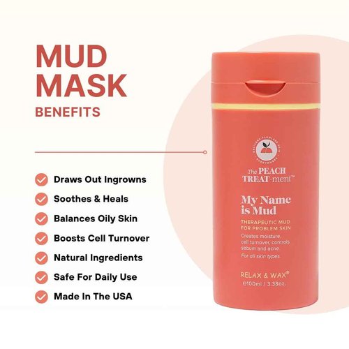 Ingrown Hair & Acne Treatment Mud Mask With Drawing Salve for Bikini, Underarms, Face & Butt– Clears Ingrowns, Blackheads & Impurities– Detoxifying Vajacial with Dead Sea Mud, Kaolin & Liposilt– 100mL