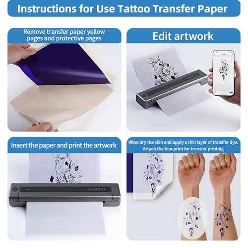 Tattoo Transfer Paper - 50 PCS Tattoo Stencil Paper, 4 Layers 8.3" x 11.7" A4 Size Tattoo Thermal Stencil Paper for Tattoo Transfer Kit Tattoo Supplies