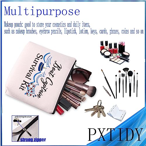 PXTIDY Funny Boat Captain Gift Boat Captain Travel Toiletry Bag Boating Cruise Makeup Bag Boat Owners Gift