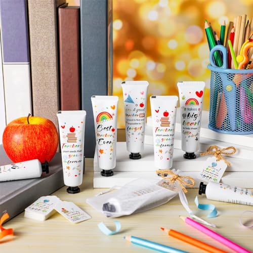 72 Set Christmas Teacher Appreciation Gifts Hand Cream Set Moisturizing Hand Lotion Thank You Teacher Gifts Travel Size with Cards Organza Bags for Dry Cracked Mother's Day