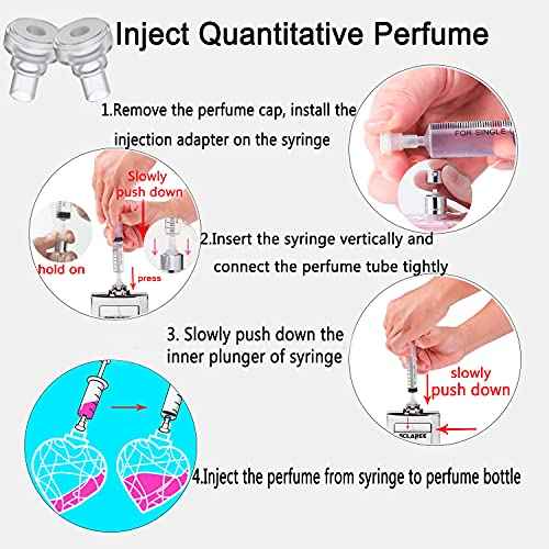 MUB 10ml Perfume Refill Pump Tools, Perfume Decanter Kit Dispenser with Adapter Tools for Perfumes Transfer, Plastic Perfume Extractor Syringe Refill Tool for Cologne, with 2 Syringes and 4 Adapters