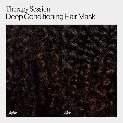 Eva NYC Therapy Session Deep Conditioning Hair Mask with Vegan Protein, Jojoba Oil + Argan Oil - Hydrate, Soften + Repair Hair Strength - Sulfate Free - Warm Vanilla Scent - 13.5 fl oz