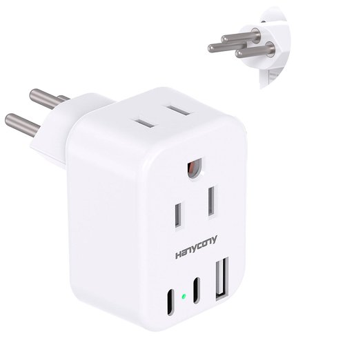 HANYCONY Switzerland Power Travel Plug Adapter, Type J Power Adapter with 2 Outlets 3 USB Ports(2 USB C) for US to Swiss Switzerland Liechtenstein Rwanda