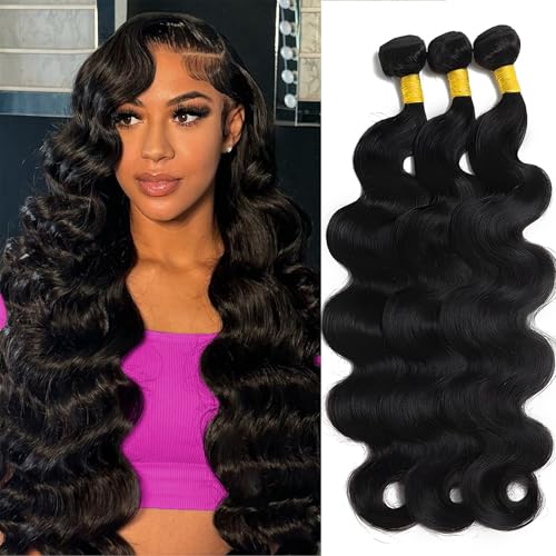 14A Brazilian Body Wave Bundles Human Hair 18 20 22 Inch 100% Real Raw Virgin Human Hair Bundles Body Wave 3 Bundles Human Hair Extension Natural Color£¨18 20 22£©