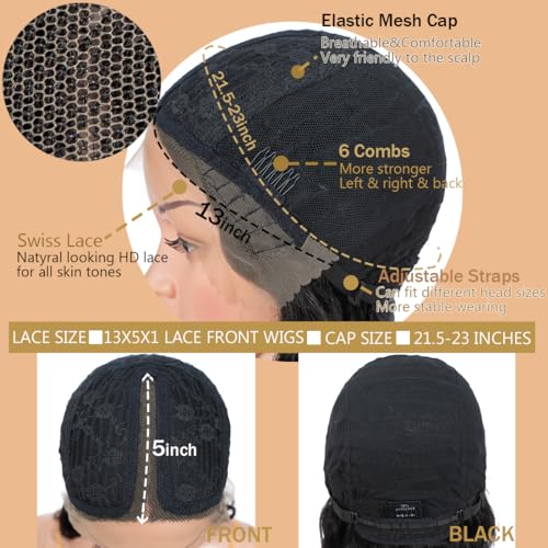 Lace Front Wigs Human Hair Loose Body 13x5x1 Lace Frontal Wigs for Women 20inch 150% Density Glueless Brazilian Body Wave Real Human Hair Wig with Baby Hair Pre Plucked