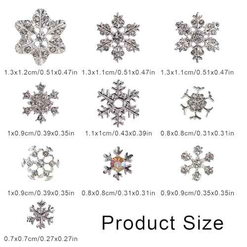 20Pcs Christmas Nail Charms 3D Silver Snowflake Nail Art Rhinestone for Acrylic Nails Alloy Snowflake Nail Charms Silver Metal Crystal Nail Jewels for Women DIY Christmas Winter Manicure